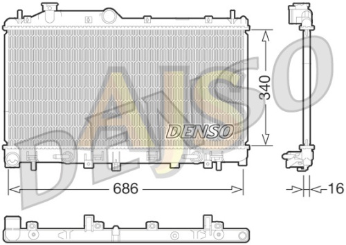 Радиатор двигателя Denso Subaru Legacy BM BR Outback BR EJ204, EJ253 09-15 фото 2