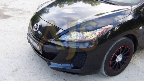 Mazda 3 2010—2013 Накладки на передние фары (реснички) комплект 2шт фото 3