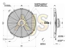 Вентилятор электрический SPAL универсальный 15.2″ (385мм) 12V 3250 м³,  ч 86A