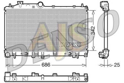 Радиатор двигателя Denso Subaru Forester SH EJ255 07-12 фото 2