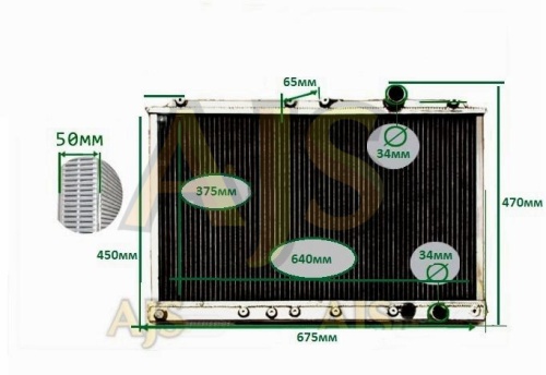 радиатор алюминиевый MMC Lancer Evolution 1-2-3 50мм МТ AJS фото 2