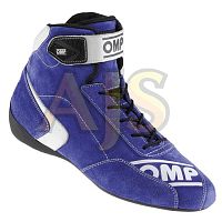 ботинки OMP style замша, кожа сине-белые