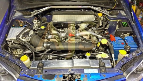 Радиатор алюминиевый Subaru Impreza GDB 60мм 3 слоя MT AJS фото 8
