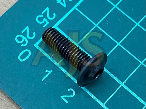 Болт M6*20 мм черный под шестигранник полукруглая шляпка с шайбой SS фото 2