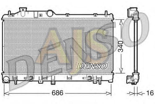 Радиатор двигателя Denso Subaru Impreza GR, GH, Legacy BL, BP, Outback BL 03-11 фото 2